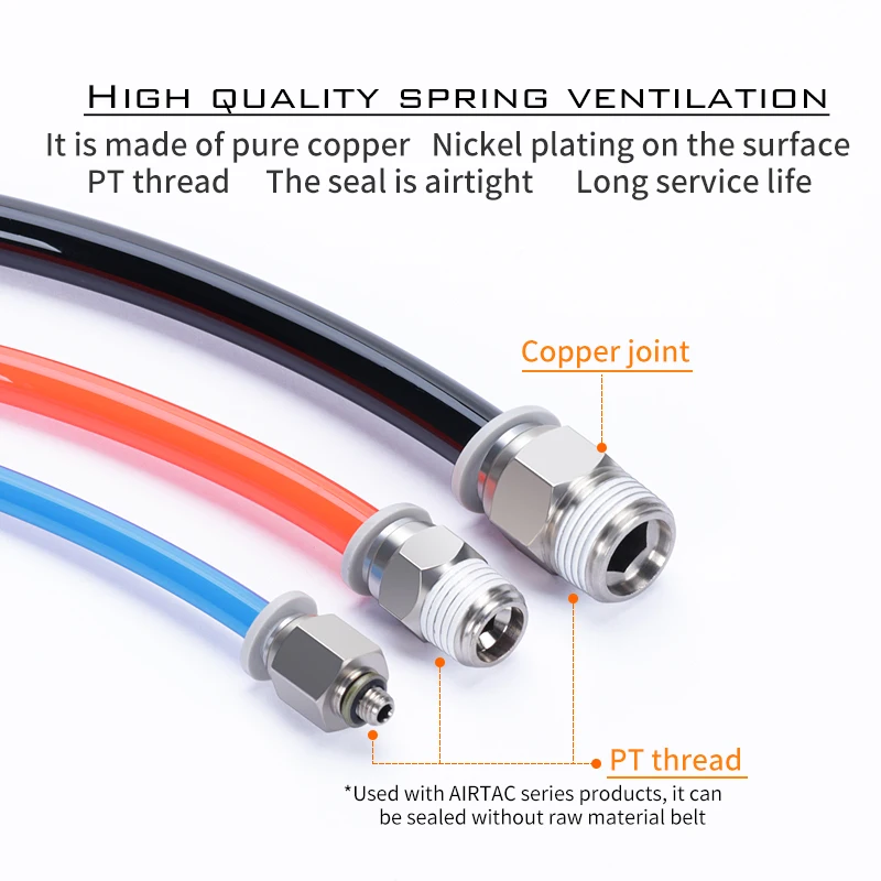 AIRTAC  APC4 6 8 10 12 pneumatic quickly coupler metal hose lock tube wire splitter release pipe connector hydraulic fitting