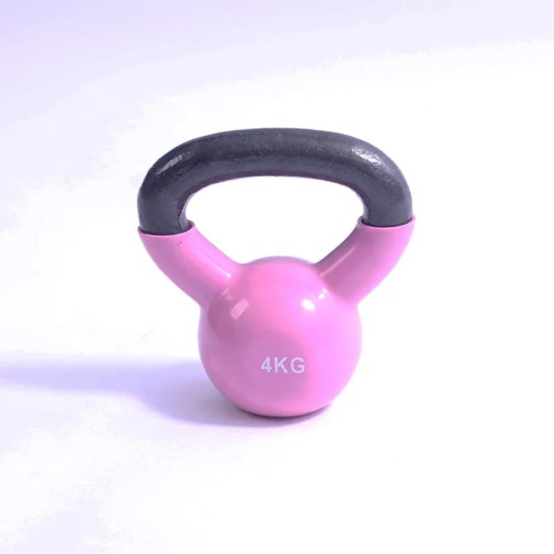 Most Popular PVC Dipping Coated Vinyl Kettlebell Workout Weight Loss Strength Training Sports Entertainment Product