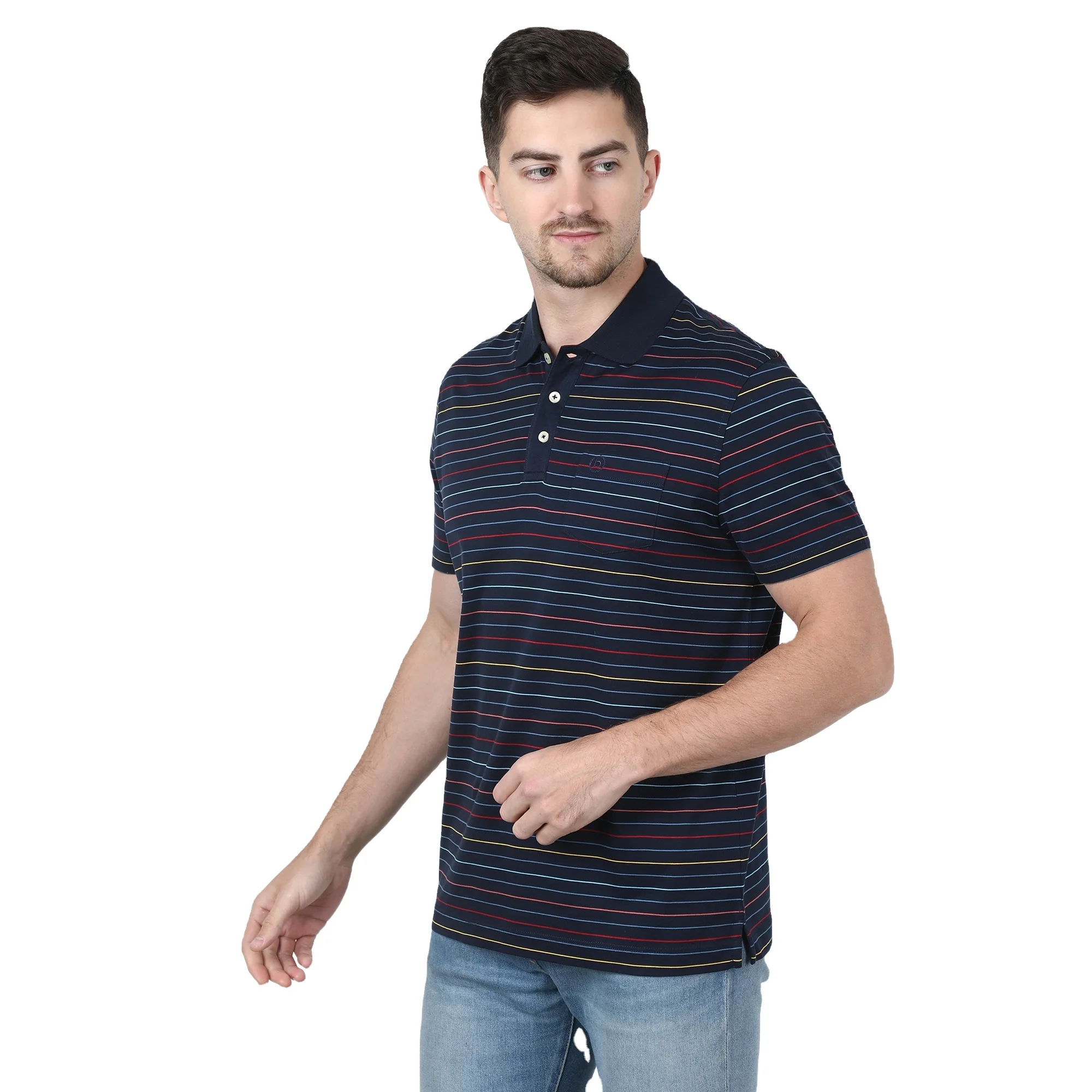 Pocket  polo t-shirt Men`s 100%Mercerized cotton