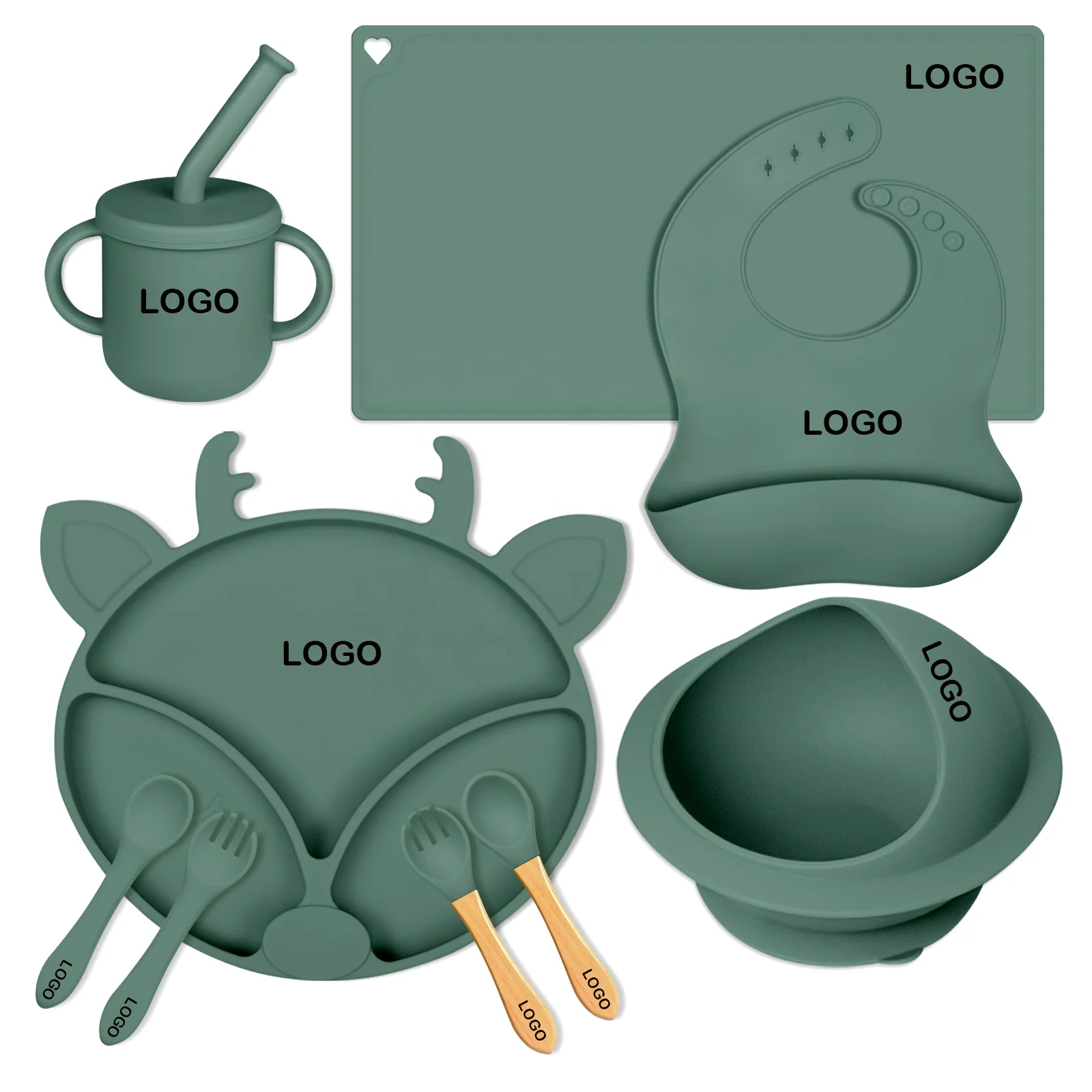 High Quality Low MOQ Customization BPA Free Suction Silica Gel Dinner Plate Silicone Baby Bowl