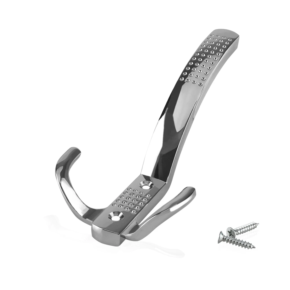 Chrome metal hooks for coat clothes hats towels wall hanging hanger