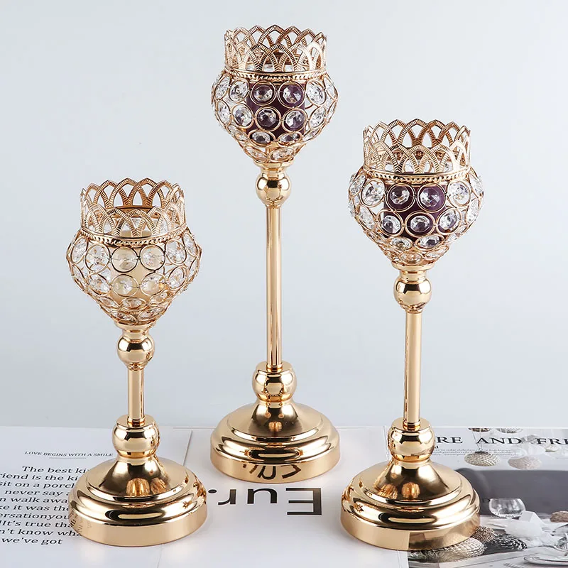 Europe Hotel wedding metal handicraft candlelight dinner ornament metal candle holder