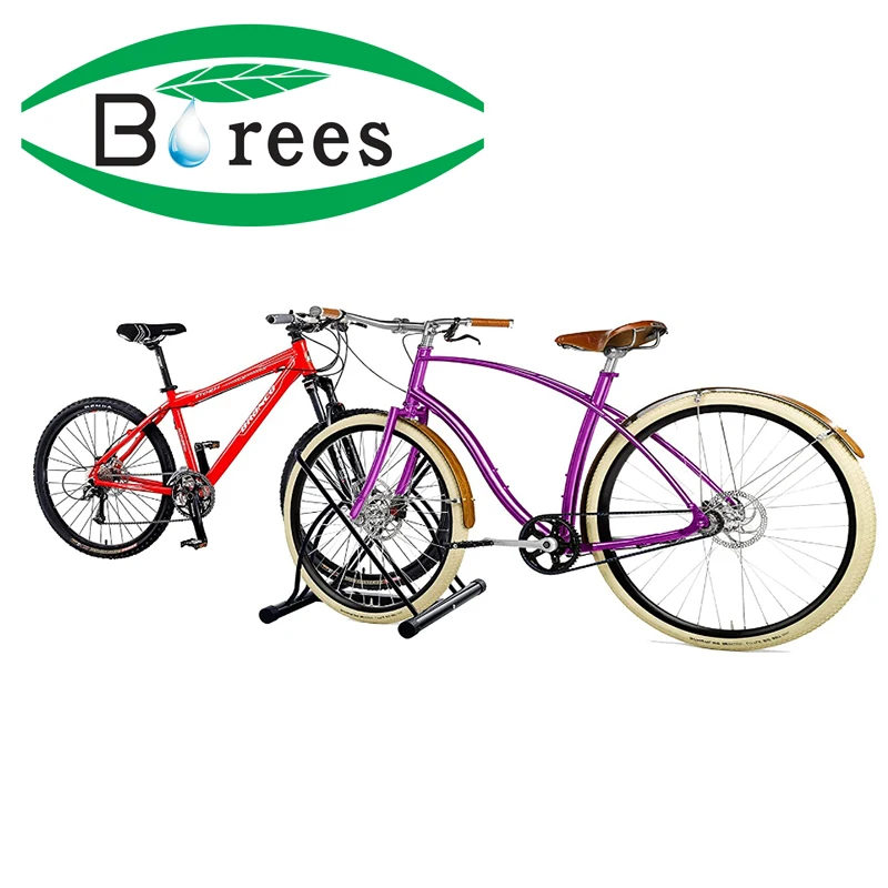 Bicycle Floor Parking Rack Stand Road Bikes Indoor Outdoor Garage Storage Classic 2 Bikes
