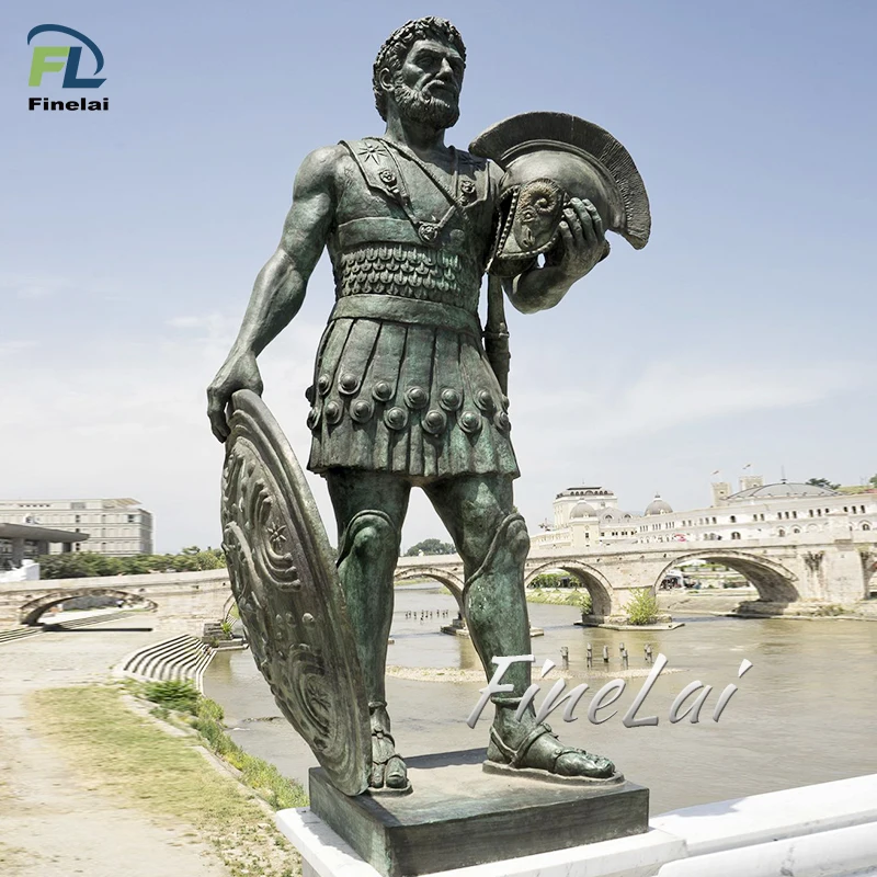 Finelai good quality life size roman military bronze soldier statues