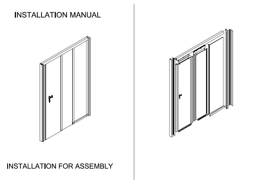 Aluminum Frame 3 Folding Tempered Glass Cheap Shower door (KD4101)