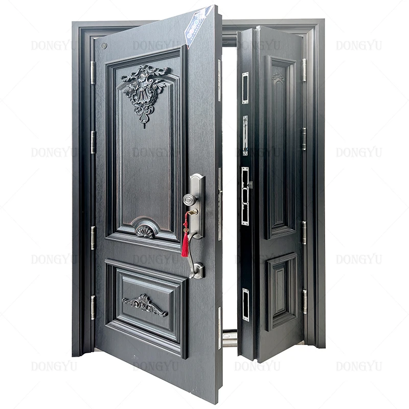 Botswana exterior exit main with digital door lock anti-theft  security steel door bullet-proof Exterior Front Entry doors