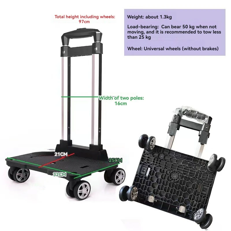 Wholesale trolley cart 4 wheels schoolbag Backpack handle wheeled Travel Shopping Telescopic Foldable trolley for luggage