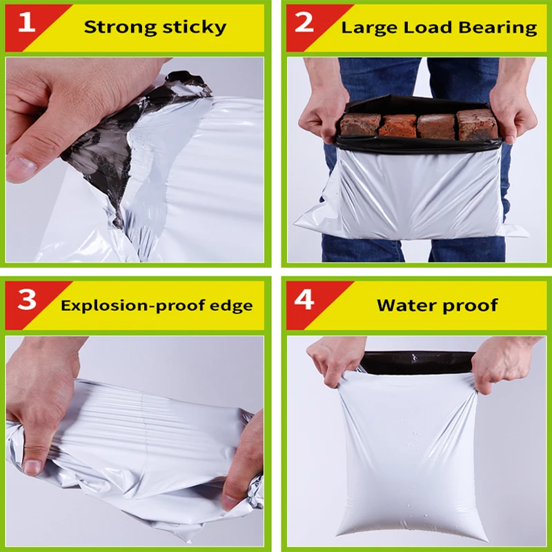 Custom logo waterproof mailers plastic shipping envelopes mailing bags with self adhesive tape