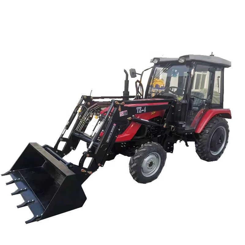 earth moving 4x4 compact front end loader mini tractor backhoe loader with front loading and backhoe digger
