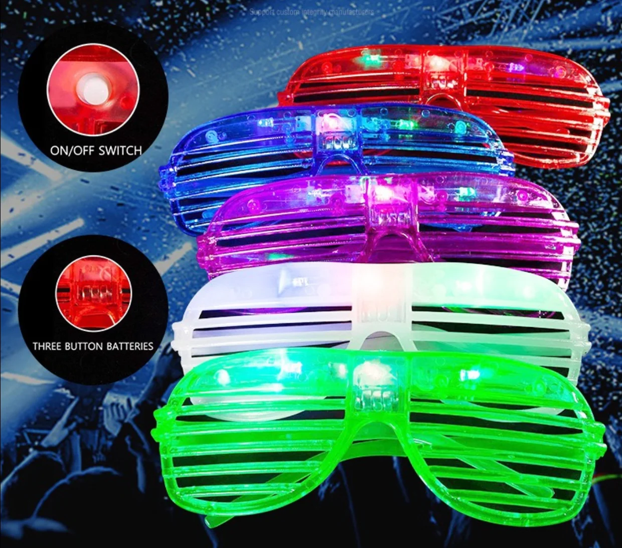Event Party Supplies Glow in the Dark Glasses Light Up Glasses Led Shutter Glasses