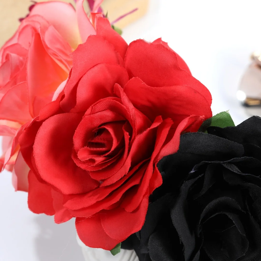Day Dead Sweet Style Floral Flower Crown Mexican Bride Headpiece with Rose Resin Material for Costume or Headband
