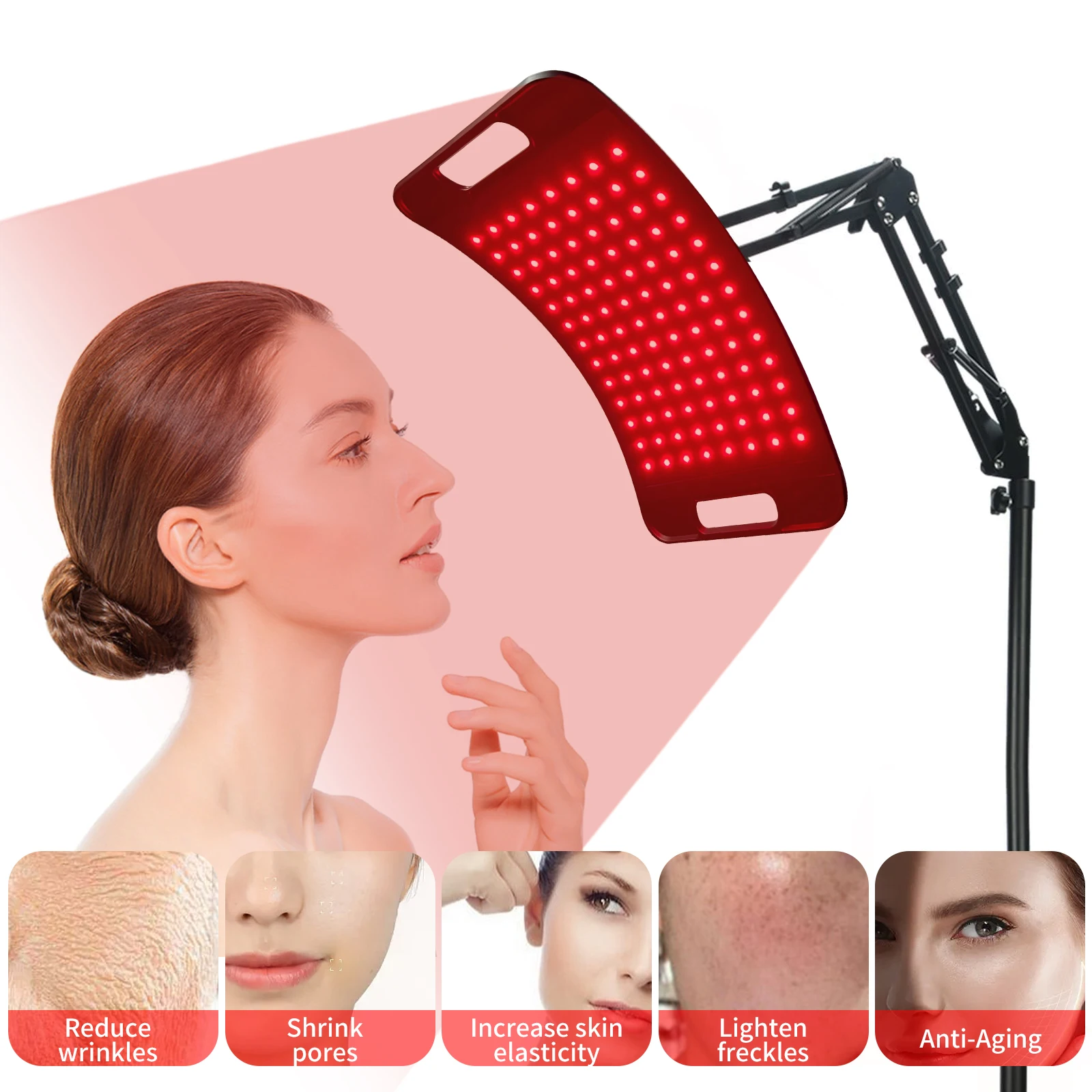 Kingbrite pain relief red light therapy lamp with stand Red Light Therapy Panel 24w instrument for face red light therapy