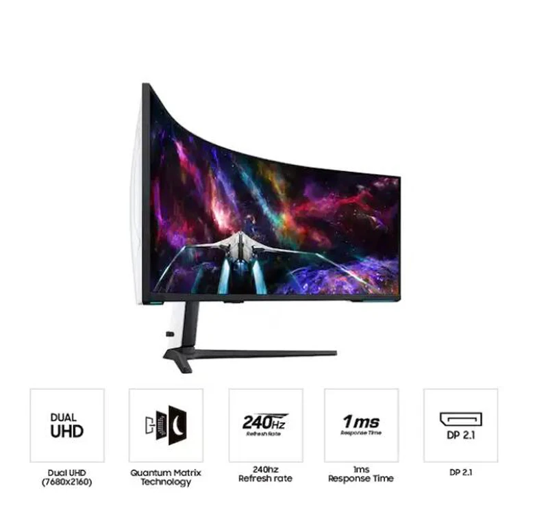 NEW ARRIVAL 57inch SAM-SUNG Ody-ssey Neo G9 Dual 4K UHD Quantum G95NC Mini-LED 240Hz 1ms(GtG) HDR 1000 Curved Gaming Monitor