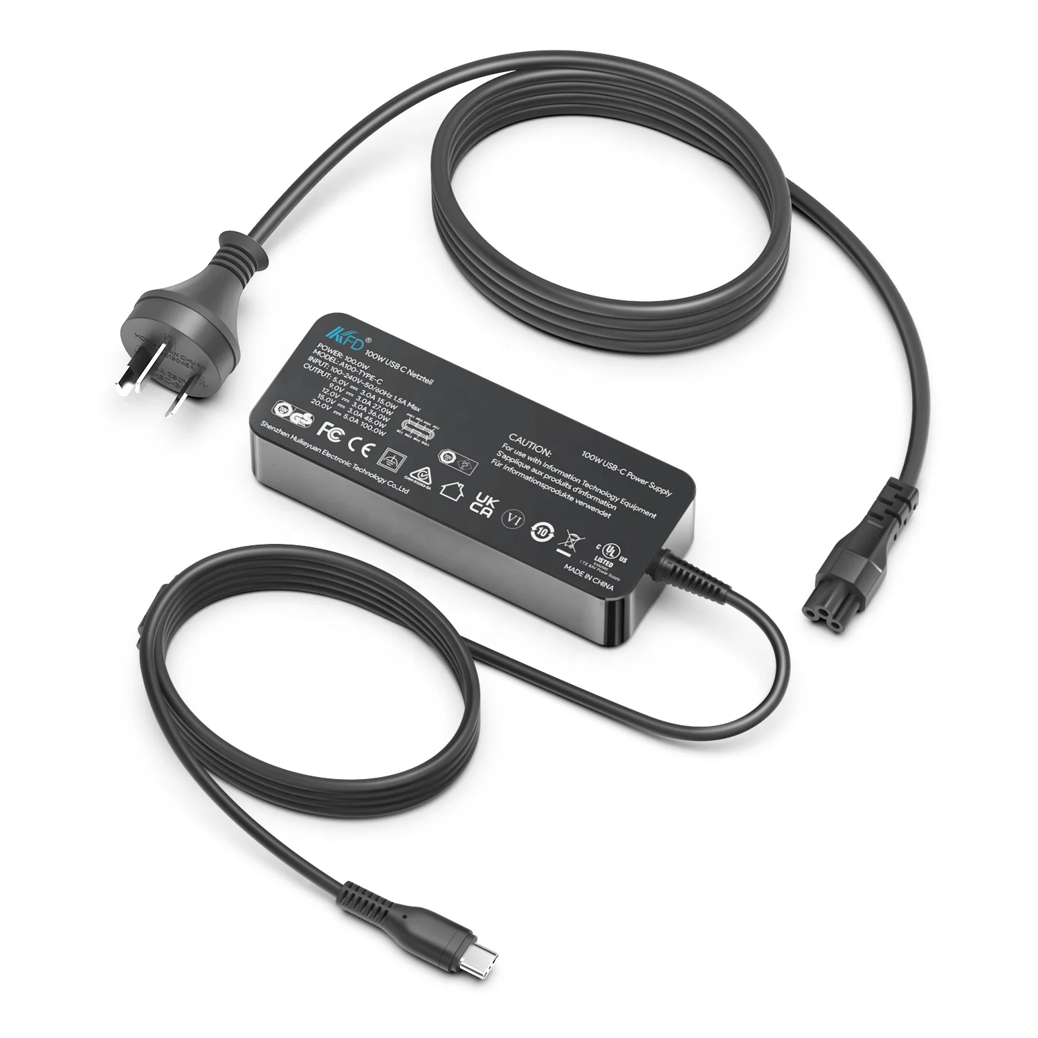 HKY 20V 5A 100 Вт АС Кабель с разъемом USB типа C зарядное устройство для ноутбука Macbook Pro HP DELL 130W USB-C PD 3,0 адаптер питания РКМ SAA CE