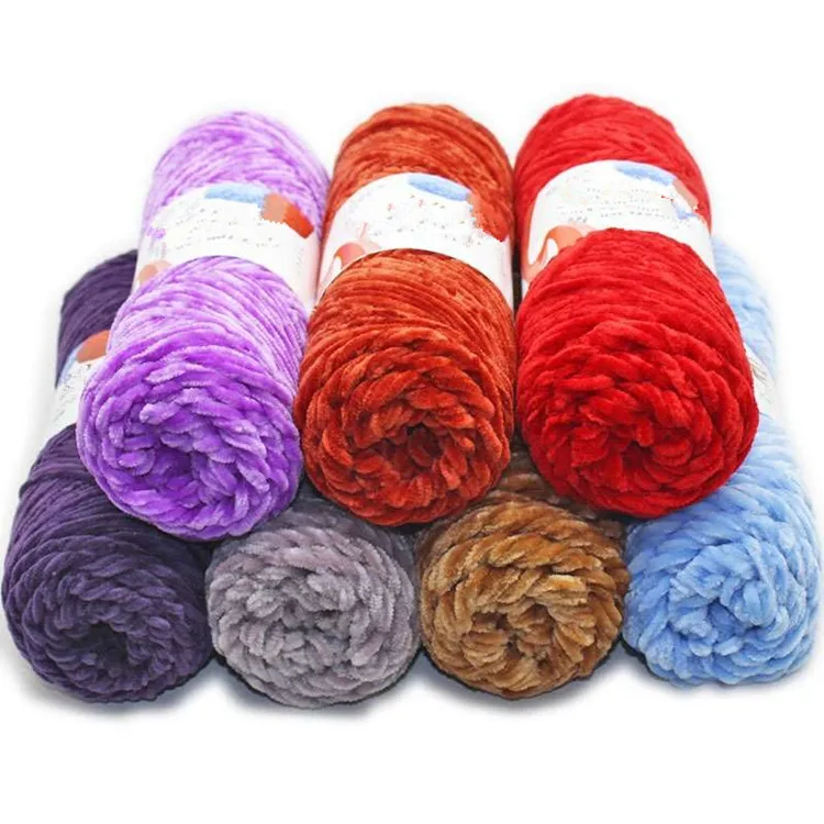 
20201 Sales of the first latest fancy yarns,soft and comfortable,polyester chenille chunky yarn made in China 