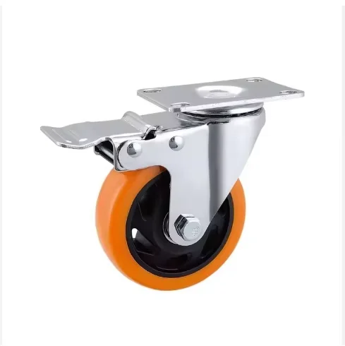 China made high quality factory wholesale professional production orange caster universal heavy duty cart wheels