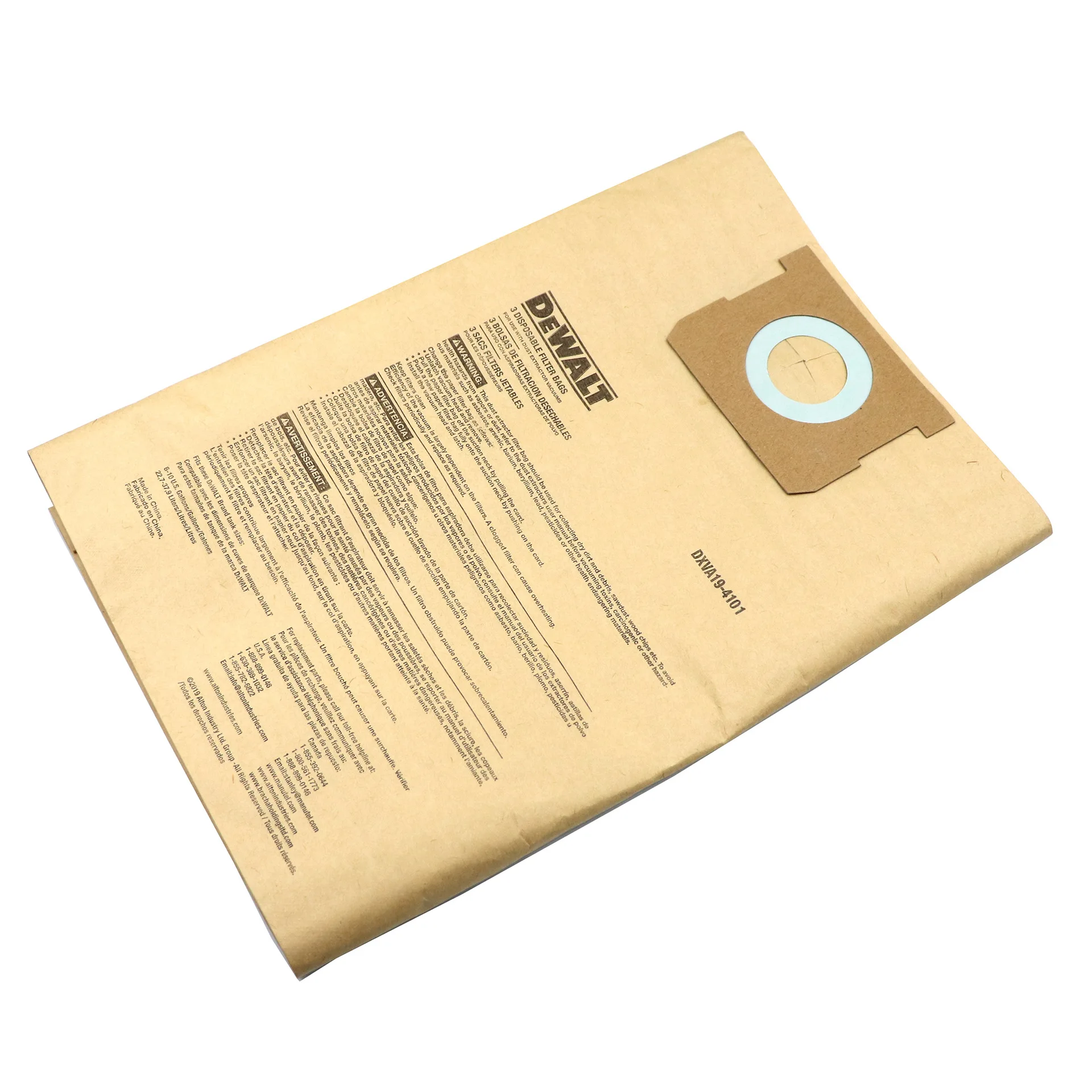 Vacuum Cleaner Paper bags Fit for DEWALT DXVA19-4101,Fit for 6-10 Gallon Wet/Dry Vacuum Cleaners Replacement Filter Bags