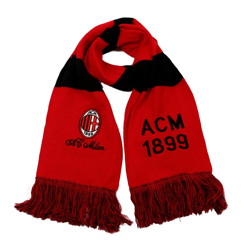 Acrylic Fibers Embroidery Print Jacquard Knitted Soccer Fan Promotional Sports Custom Logo Football Scarf