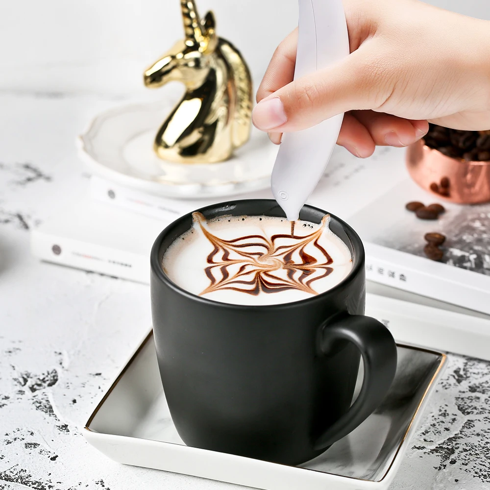 Wholesales DIY Special Creative Pattern Coffee Carving Spice Pen Electrical Coffee Art Pen for Latte &Food