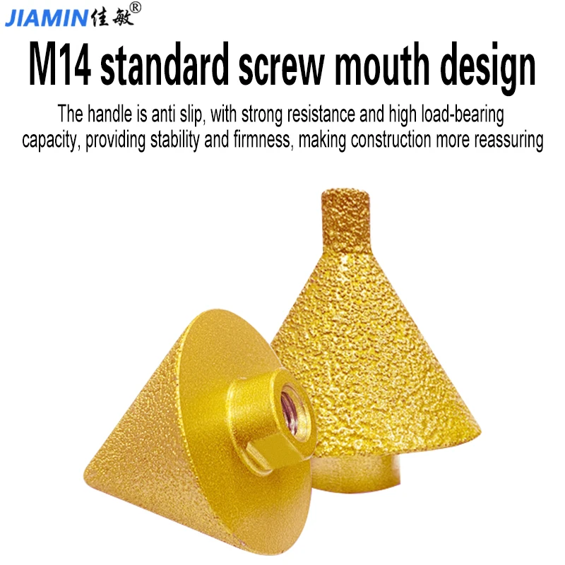 M14 Conical umbrella diamond chamfering machine brazing hole opener for various stone drilling and expanding drill bits