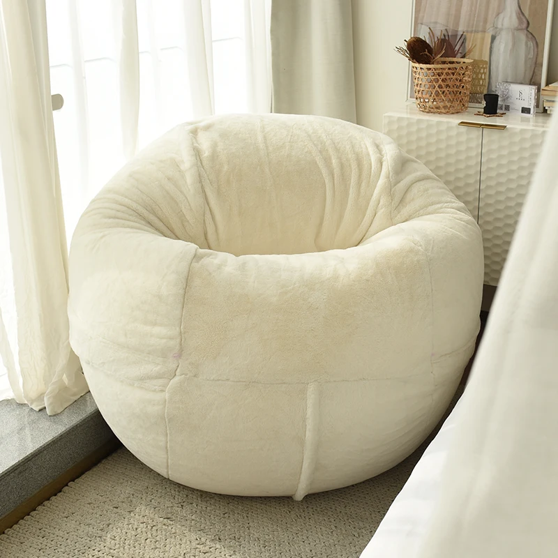 Faux Fur Giant Seat Bean Bag White XXL