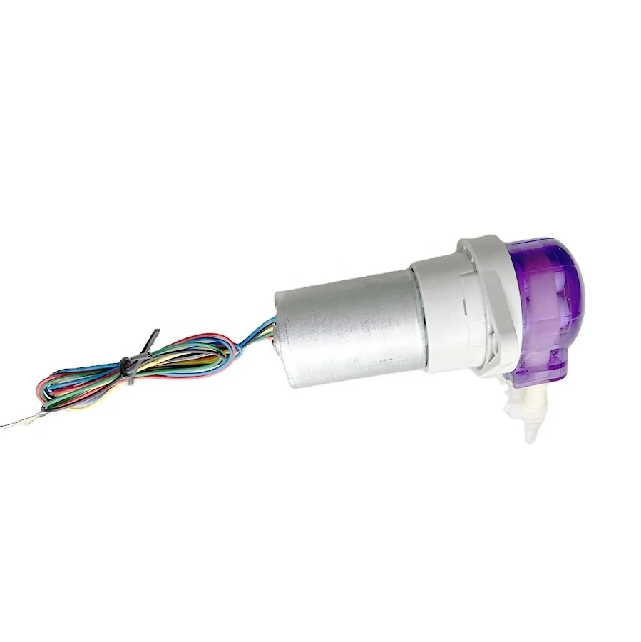 Cinyar 6V/12V/24V DC reduction gearbox 3 rollers small flow acid alcohol dosing peristaltic pump for beverage & drinks transfer