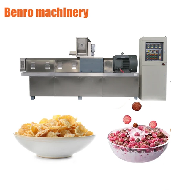 Full automatic maize corn flakes machine breakfast cereals production line puff extruder made in China