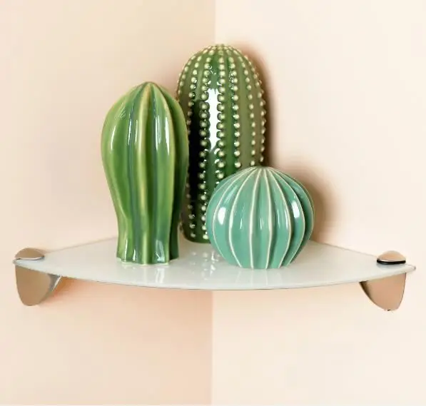 Bathroom hardware sets wall corner glass wall mount shelf