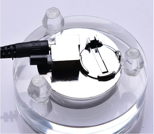 Round small multi color led crystal light base for displaying k9 clear crystal LED Base