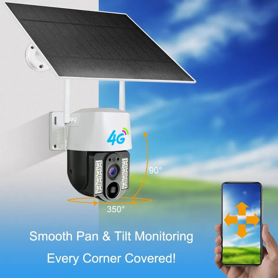 Wireless outdoor solar power surveillance ptz camera with wifi or 3G/4G/Sim Card Cctv security Camera security camera system