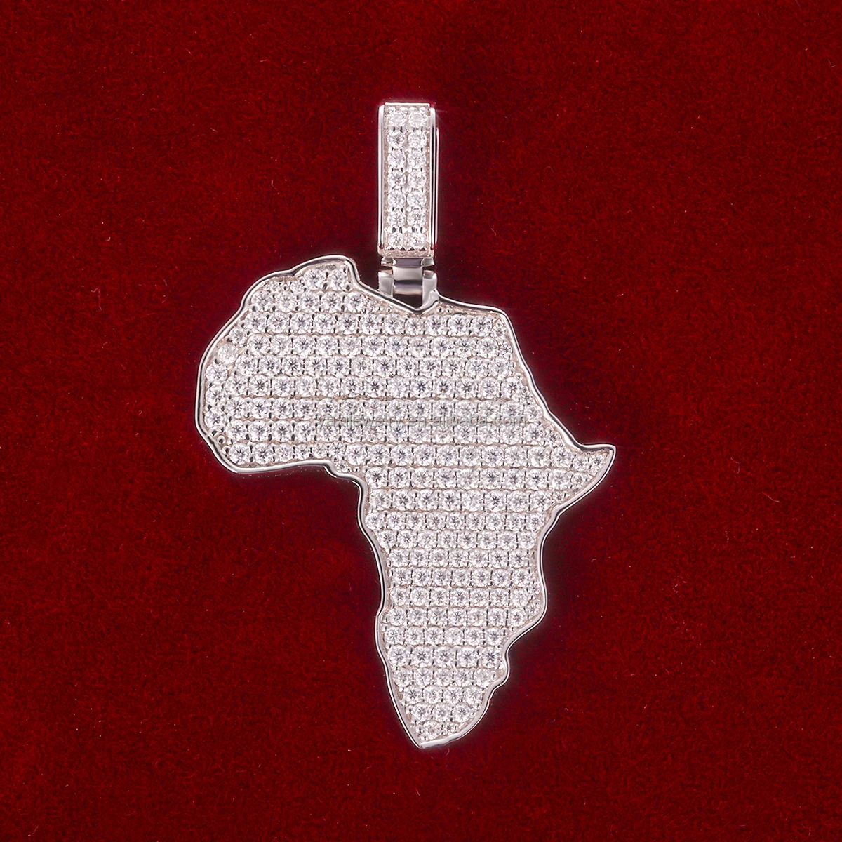 Customized Map Logo Full Iced out Paint Moissanite Diamond S925 Sterling Silver 9K 10k 14k 18k Solid Gold Charms Pendant