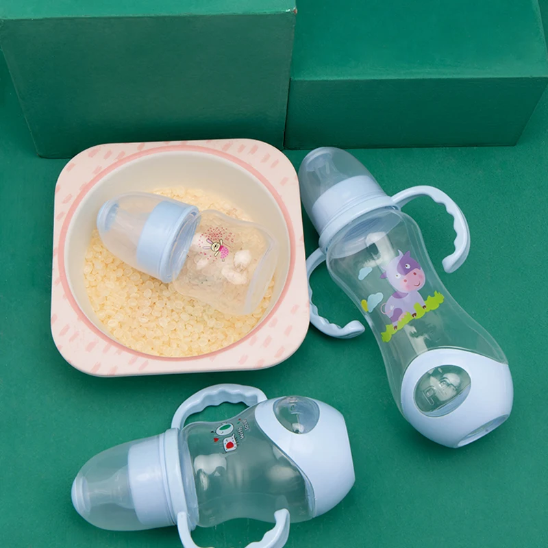 3pcs pp Baby Feeding Bottle Baby 60ml 150ml and 240ml and baby bottle brush and pacifier and cotton swab and powder puff  set