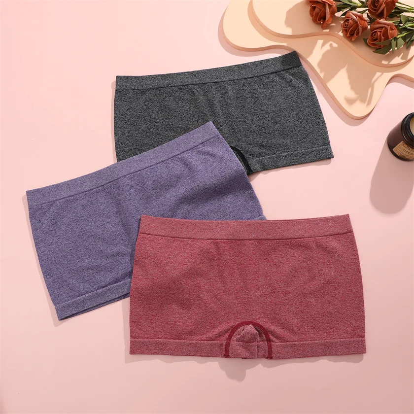 FINETOO 2024 New Women boyshorts Seamless Comfortable Teenagers Cotton Young Girls Daily Underwear Suitable Panties
