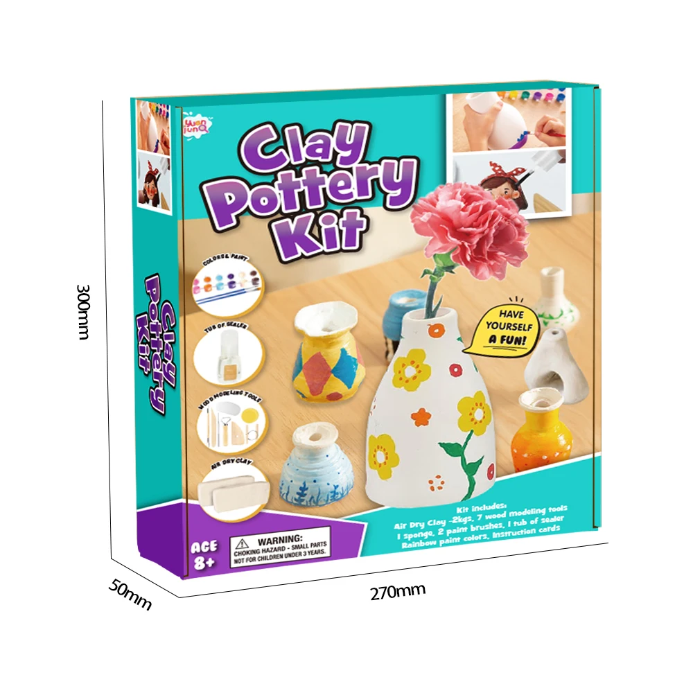 Manufacture DIY Kits Clay For Sets Vase Pottery Painting Kit Ceramics DIY Paint Craft Kit For Craft Project Fun Home Acticity