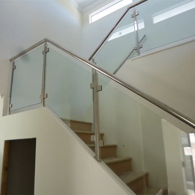 Modern stainless steel glass railing for stairs/ stainless steel stair handrail manufacturer
