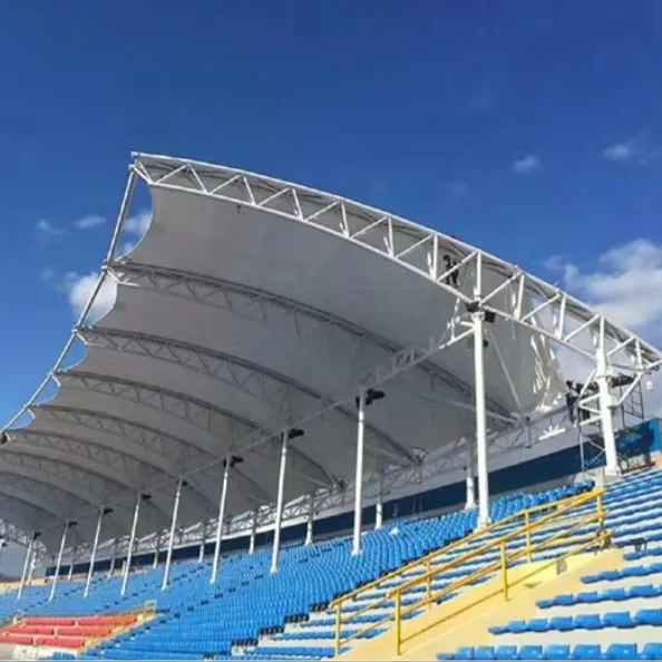 Outdoor Pvdf Ptfe Architectural Stadium Tent  Roof Cover Membrane Structure Basketball Tennis Court Roof