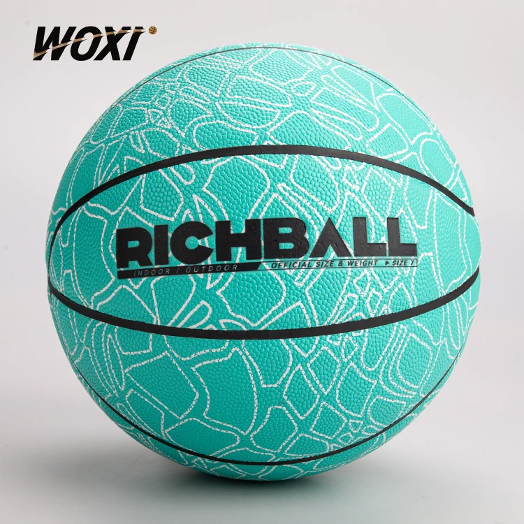 Basketball Glowing Fluorescent Laminated PU and Rubber Training Ball Add Your Logo Basket Ball