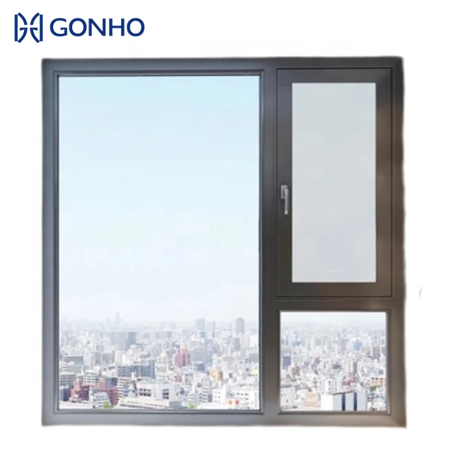 GONHO Professional Manufacturer Design Customizable House Window Door Double Pane Fiberglass Hung Casement Storm Windows