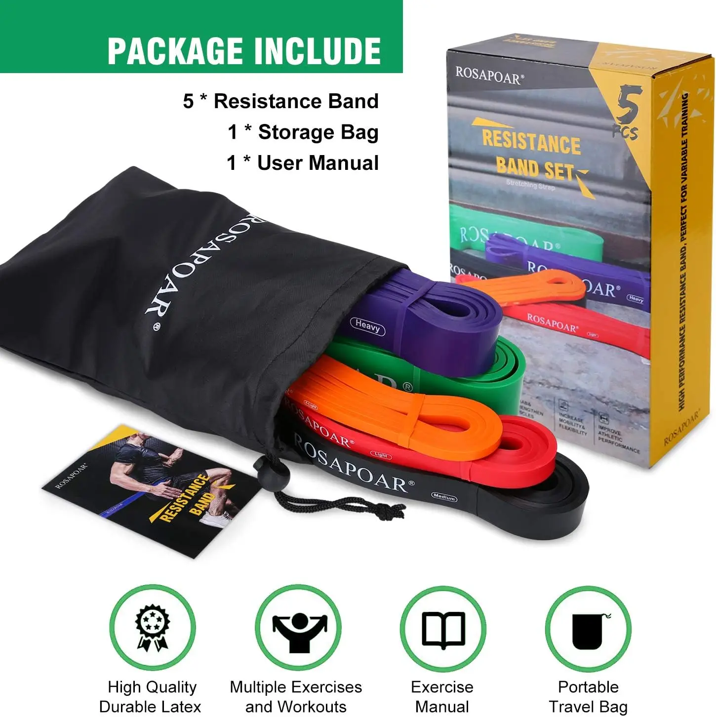 Resistance Bands Exercise Elastic Natural Latex Workout Unisex Loop Strength Rubber Band For Fitness Equipment Training Expander