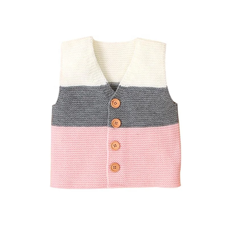 Baby Clothes Warm Sleeveless Vest Waistcoat Sweater Coat 100% Acrylic for Spring Autumn sweater designs for baby