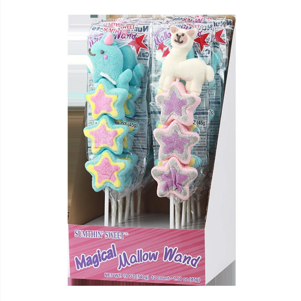 Wholesale Cartoon Pattern Cotton Lollipop Marshmallow Candy