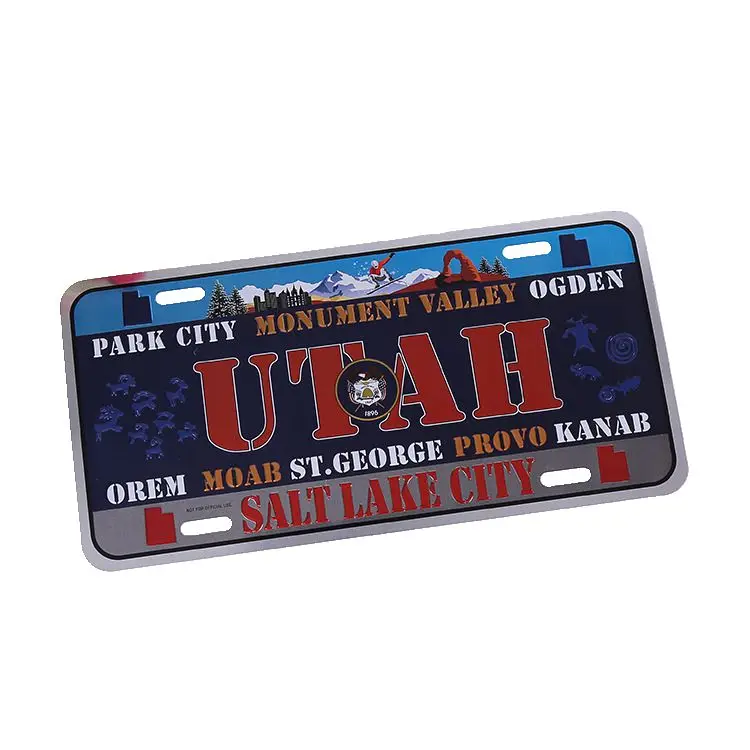 Custom Logo Embossed Car Number Plate Souvenir Aluminum Car License Plate Decorative Car Plates Wholesale