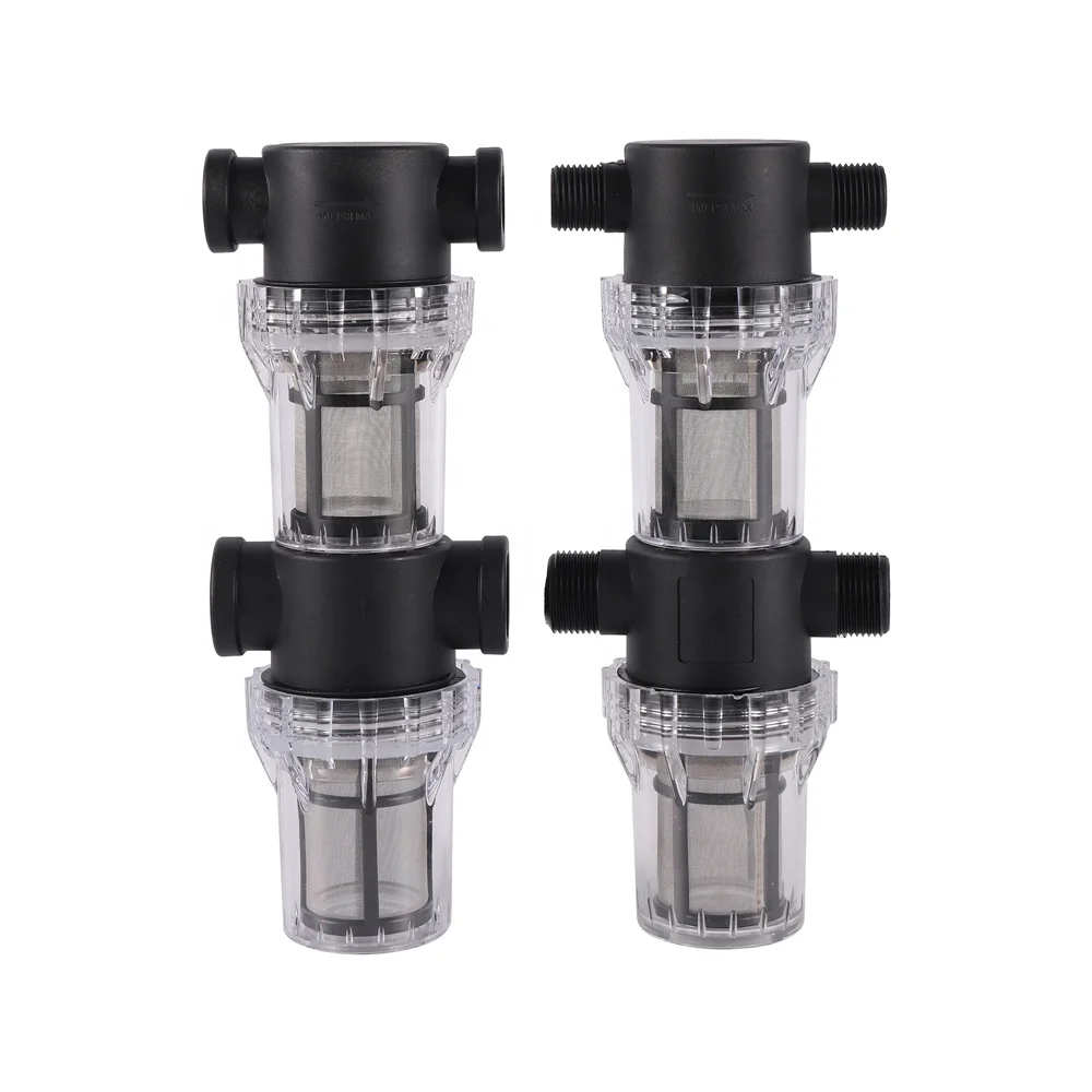 Garden Irrigation 1/2 3/4 Female Male Thread Agricultural Water Filter 80 Mesh Stainless Steel Mini Prefilter