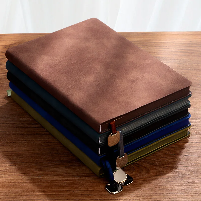 200sheets Thick Soft PU Leather A4 Academic University Student Record Notebook Journal
