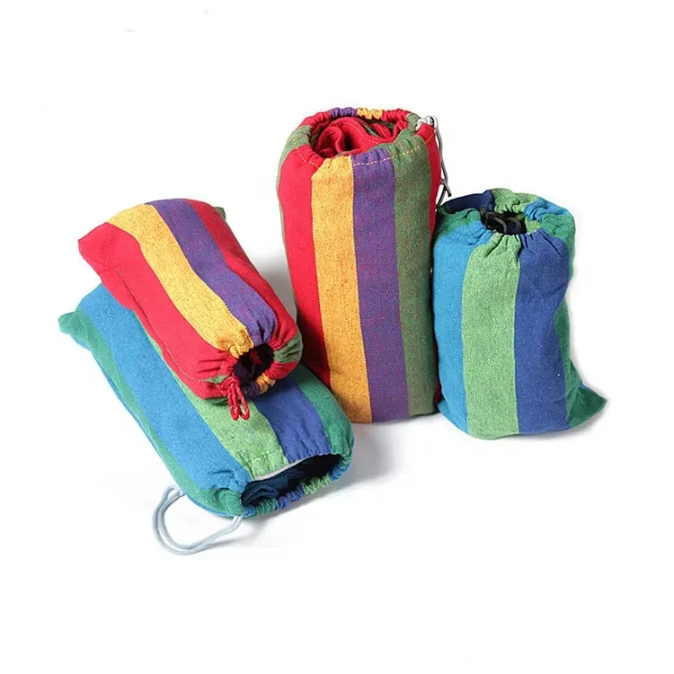 Canvas Hammock Bed Folding Double Hanging Nylon Wholesale Swing Portable Outdoor Camping Hammock