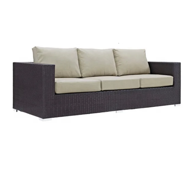 Hotel Terrace Leisure Outdoor Furniture Corner Sofa Set 1 2 3 Seater Pe Rattan Garden Sofa