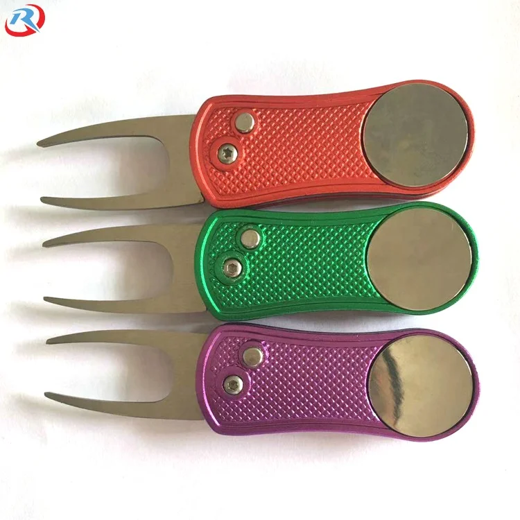 wholesale sale high quality magnetic foldable golf divot repair tools