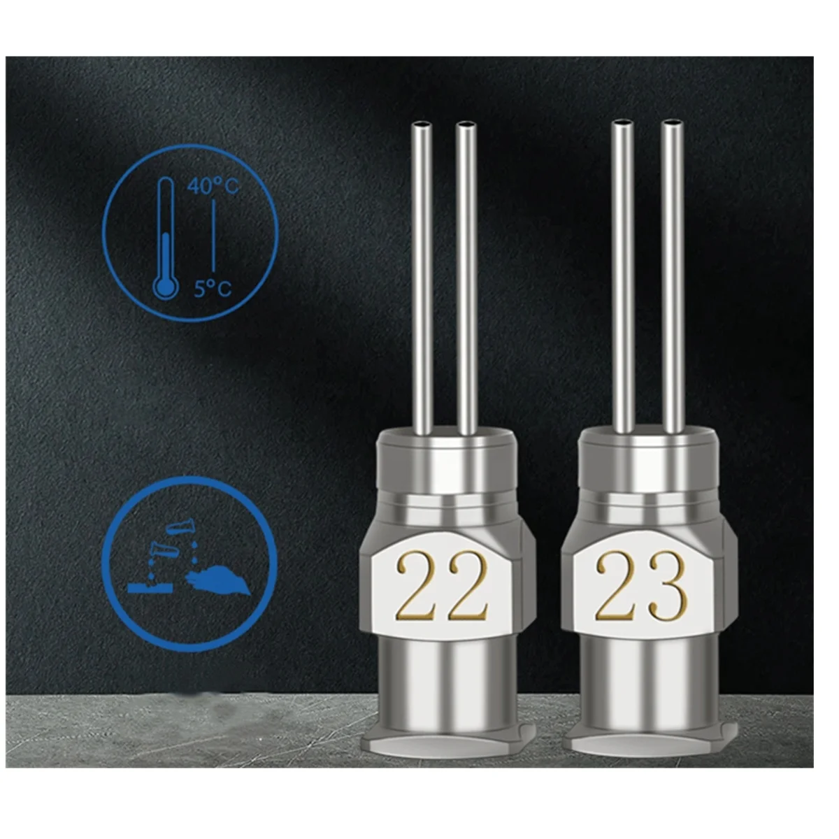 PRECISION DISPENSING BLUNT DOUBLE NEEDLE  WITH METAL HUB