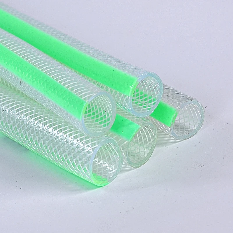 Зеленый усиленный пвх садовый водяной шланг с плетеной полиэфирной нитью