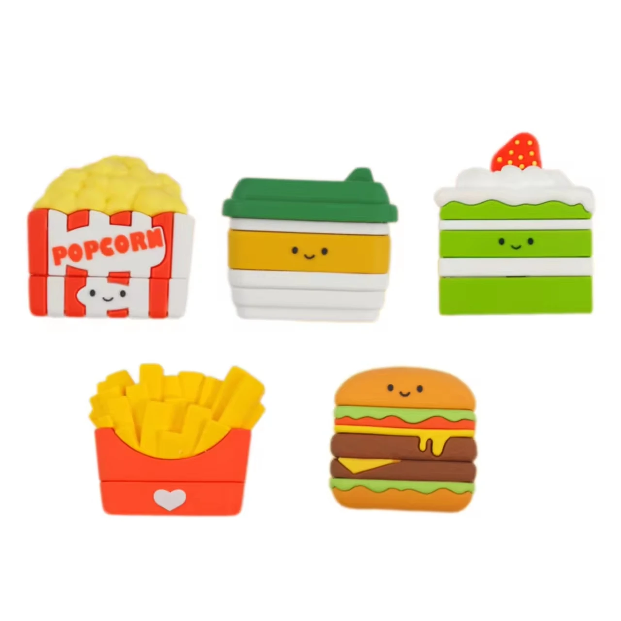 Self-inking Rubber Seal Custom Cartoon Food Series Stamp Log Durable Kids Name Flash Stamp For Clothes
